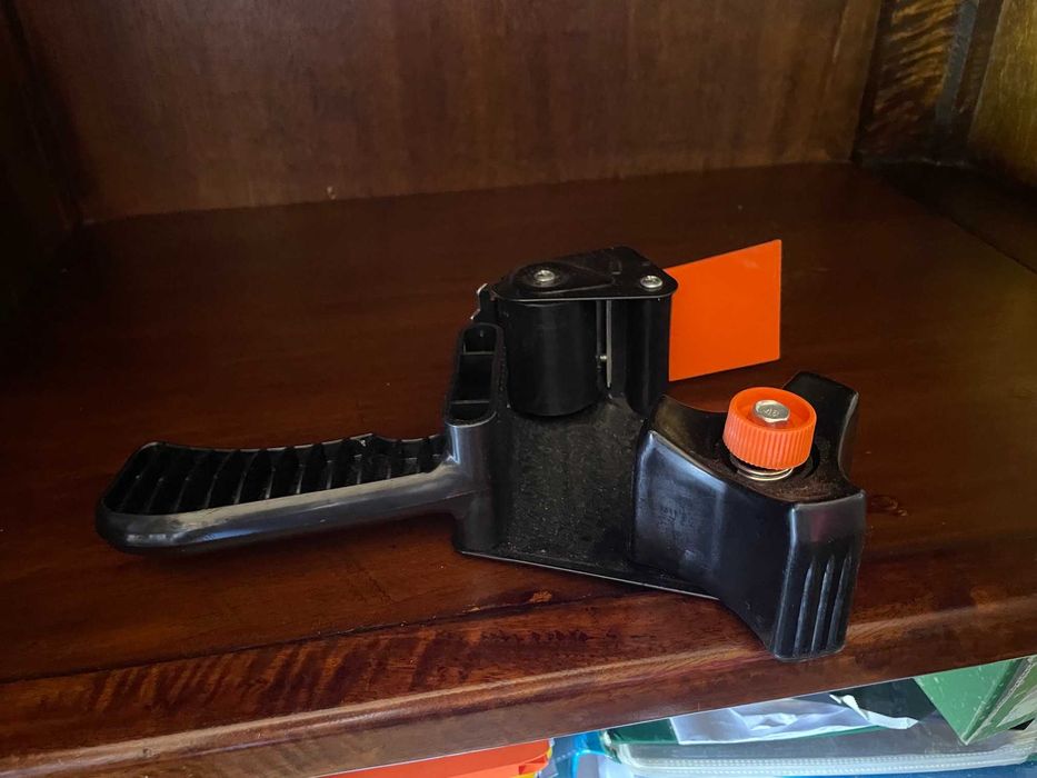 pistola aplicadora de fita cola  prateado com cabo preto nova