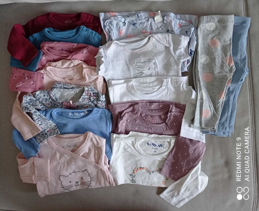 H&M SMYK COOL CLUB i 5 10 15 ubranka body koszulki leginsy r. 68