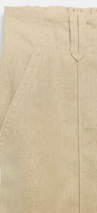 Штани  Zara carrot fit  з льоном та акцентованим швом