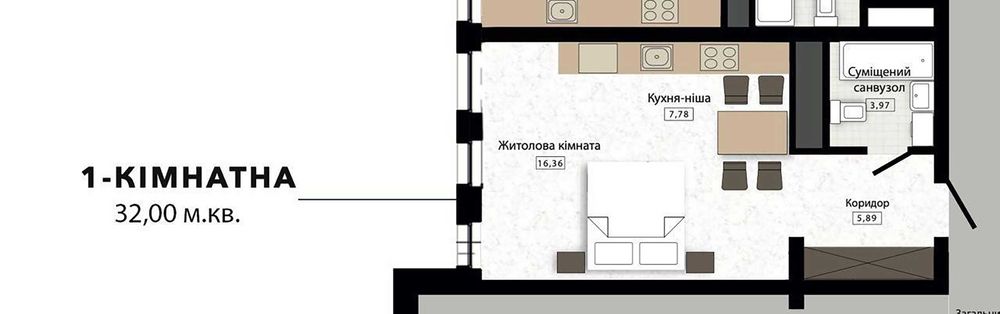 1-кімнатна квартира за адресою (площа 32 м²) - Atlanta.ua - фото 9