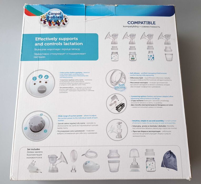 Laktator elektryczny Canpol babies EasyStart – KOMPLET
