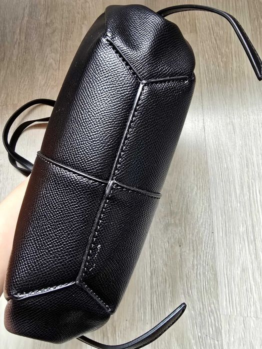 Polène Cyme Mini EDITION TEXTURED BLACK czarna torebka damska shopper