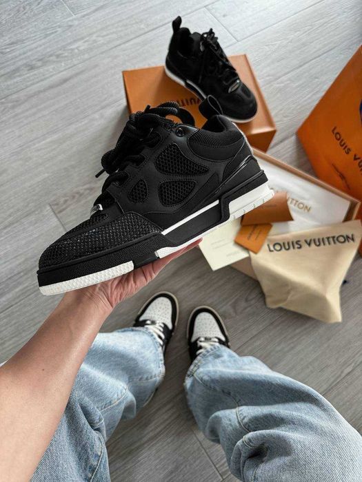 Кросівки Louis Vuitton Trainer Skate Sneaker Black White Premium