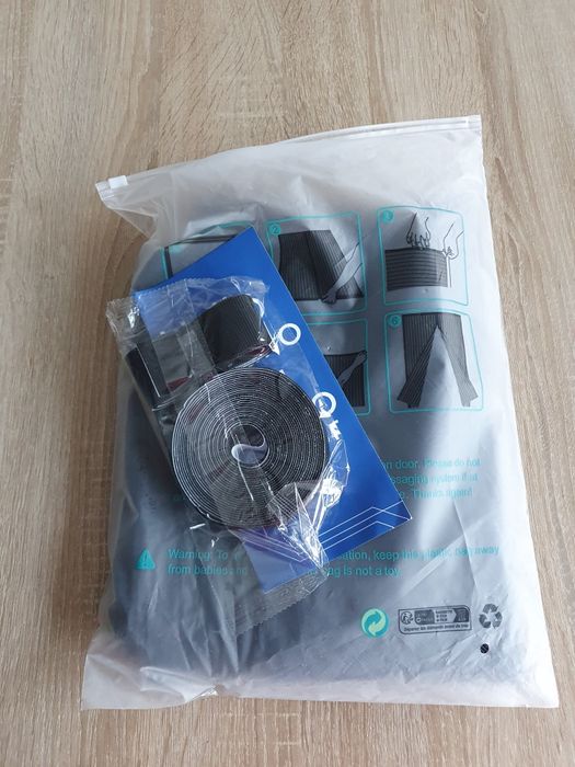 Moskitiera magnetyczna, 75x210 cm, czarna bez wiercenia