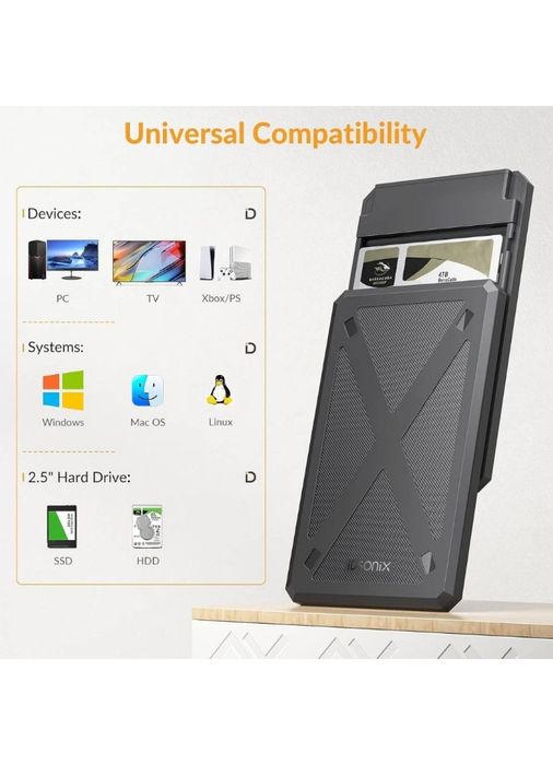IDsonix 2.5-дюймовий корпус для жорсткого  диску USB 3.0 до SATA |||