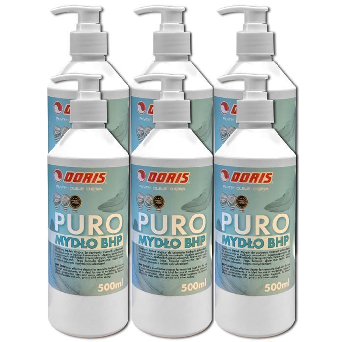 PURO Żel BHP do mycia rąk DORIS 3L Zestaw 6szt x 0,5L