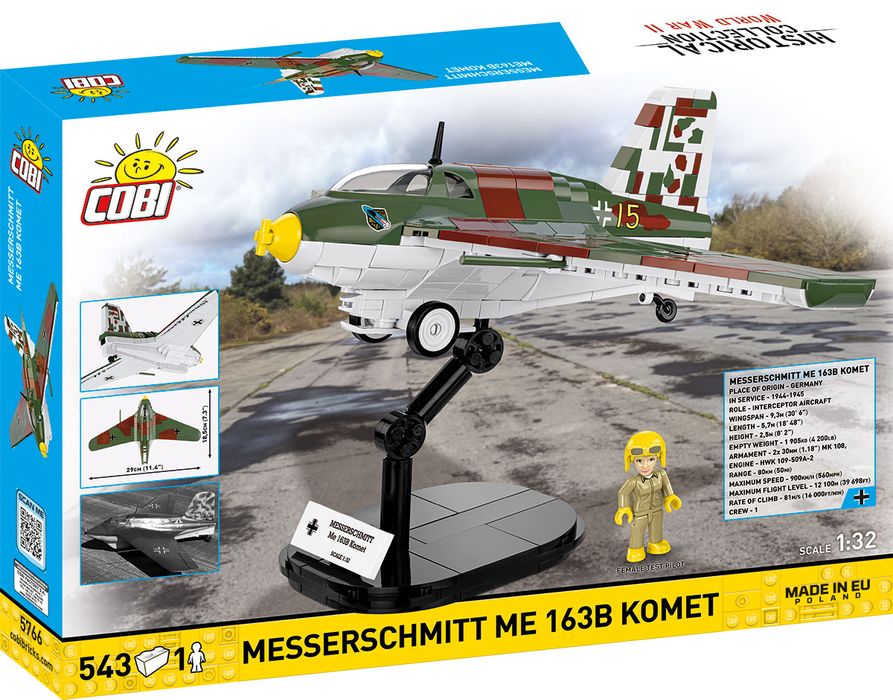 Klocki Cobi 5766 Samolot Myśliwiec Messerschmitt Me 163B Komet 543.El