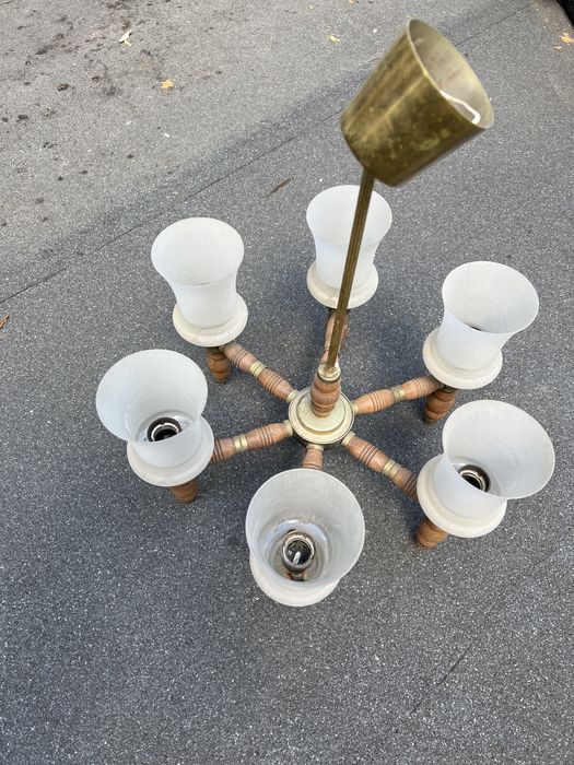Lampa drewniana prl klasyk