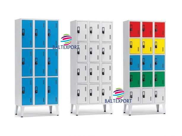 Vestiario Triplo c/6 Cacifos 1900x900x500mm c/Pés 200mm Cor Cinza NOVO