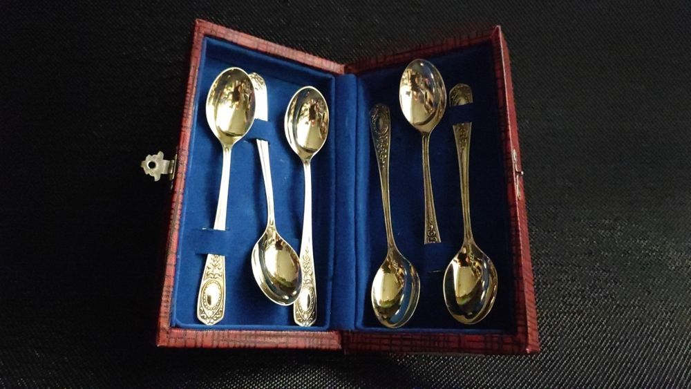 Łyżeczki do herbaty posrebrzane - pozłacane  Kolchugino.