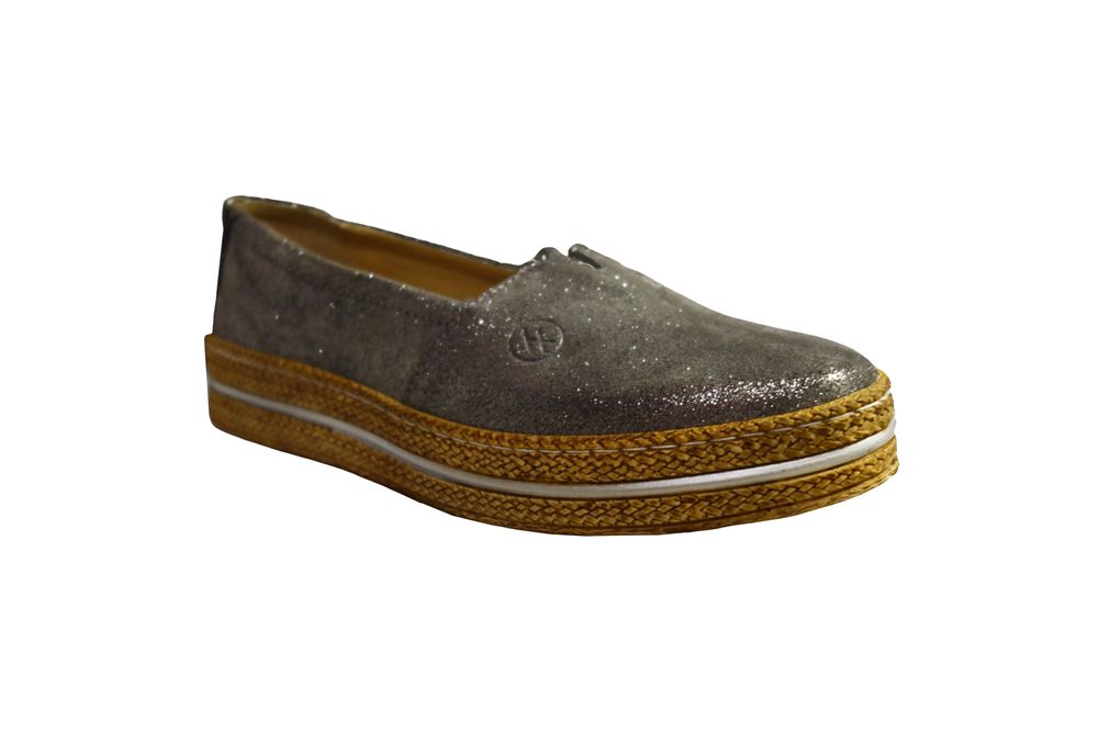 Skórzane espadryle szare wsuwane nr 37