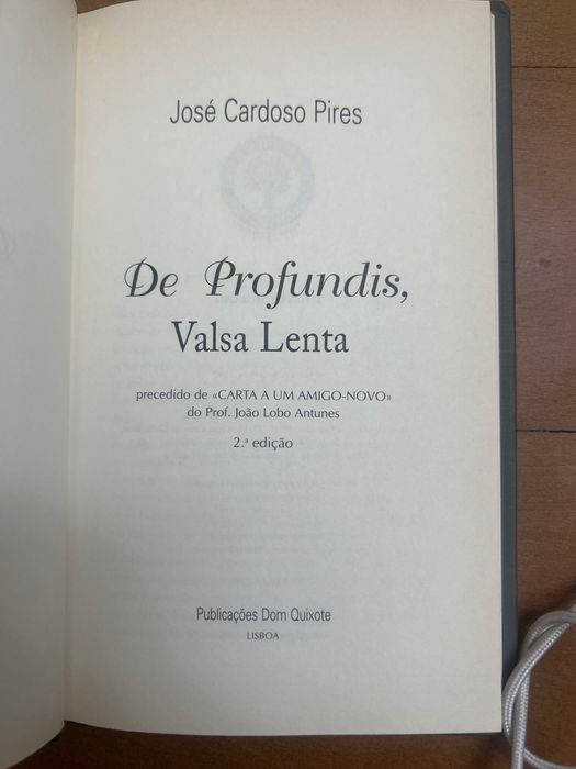 De profundis Valsa lenta - José Cardoso Pires