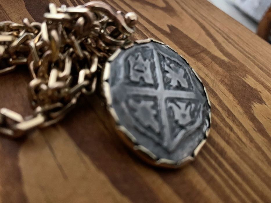 Złoto&srebro zawieszka  4 real Hiszpania 1622 Atocha