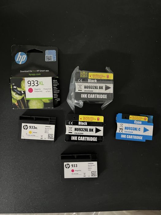 Lote de 6 Tinteiros HP 932XL / 933XL (2 Selados + 4 Abertos praticamemte Cheios)