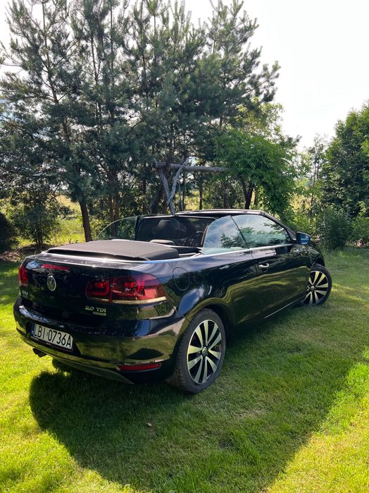 VW Golf Cabrio 2.0 TDI 2014 – Xenon skrętny, grzane fotele, automat dach, zadbany