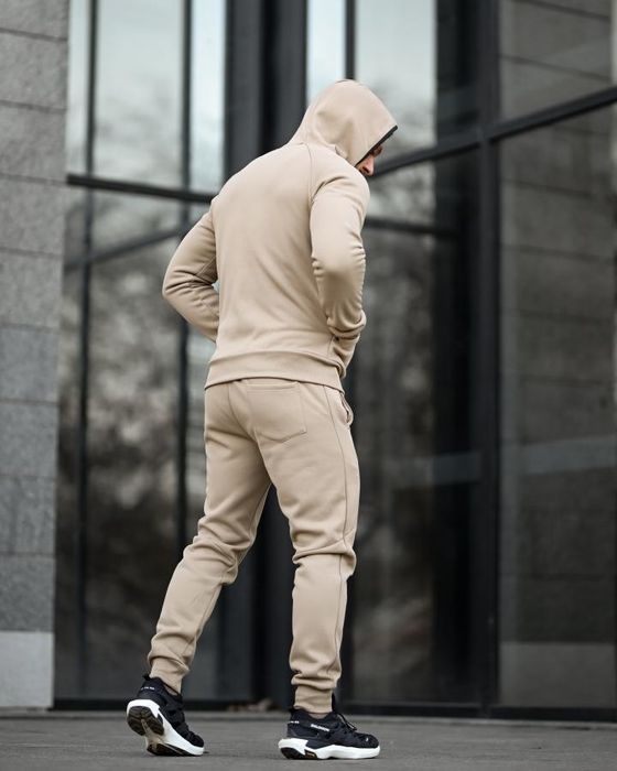 На флісові теплий кофта штани зимовий чоловічий спортивний костюм беж