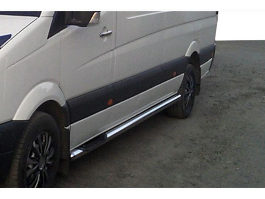 Бічні труби Long-ExtraLong для Mercedes Sprinter W907/W910 Нержавіюча сталь (2 шт.)