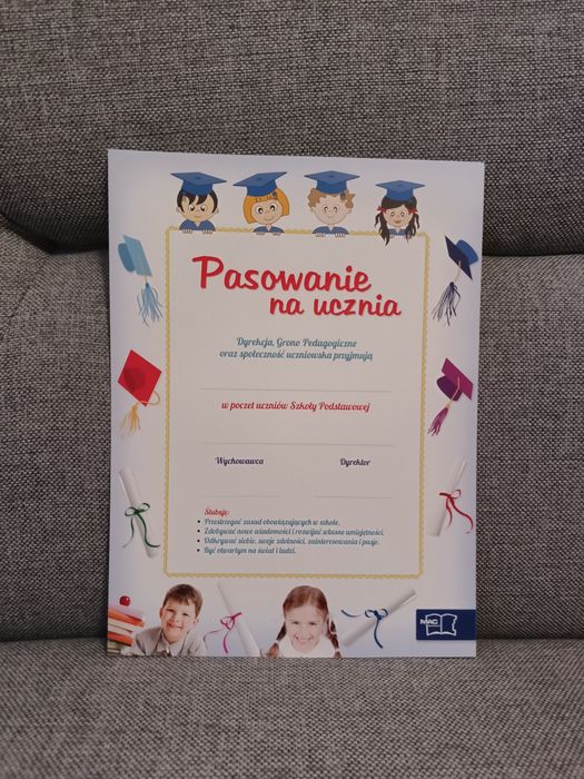 Dyplomy 20szt, na pasowanie uczniów klasy pierwszej, nowe