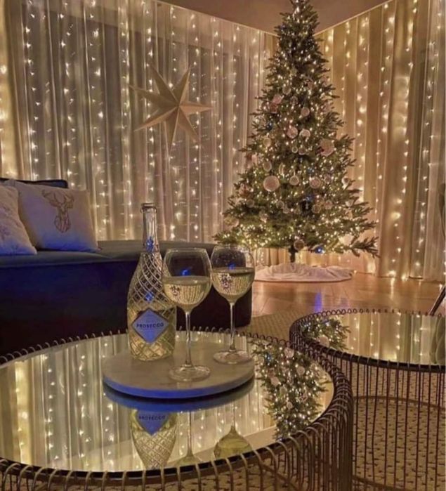 ХІТ 2026 р. Гірлянда Мішура 30 м на USB з пультом. Гірлянда Штора Роса