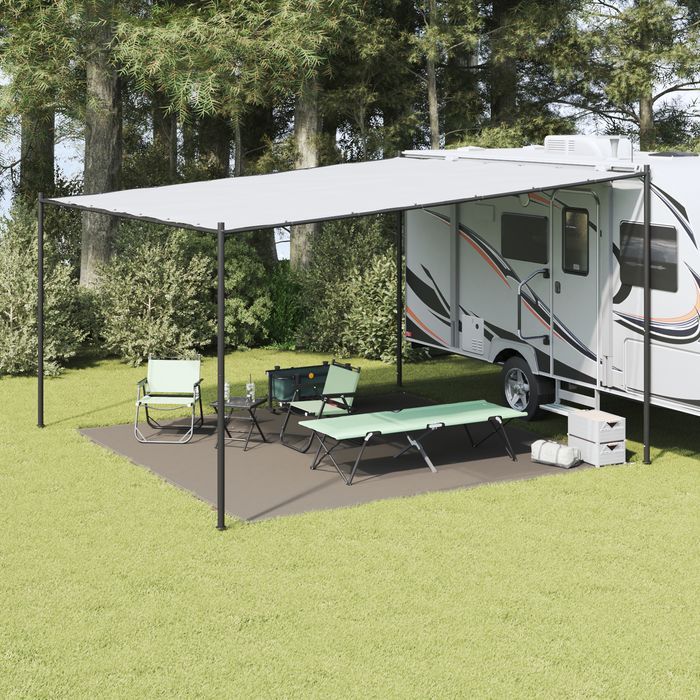 vidaXL Akcesorium do namiotu Jasnoszary Poliester 400 x 400 cm Lekki