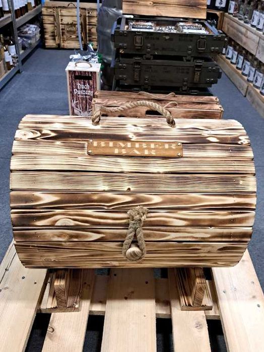 Beczka BimberBar Panoramixa Barek Beczka otwierana butelki szklanki