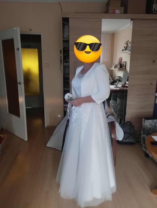 Suknia ślubna Biała Ładna + bolerko