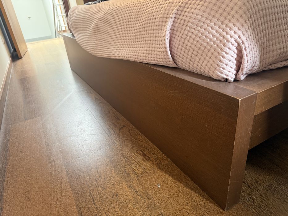 Cama de Casal IKEA Malm 160x200 cm - completa - Castanho Claro -