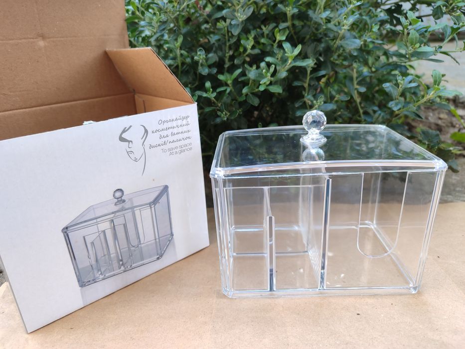 Акриловий органайзер для ватних дисків і паличок