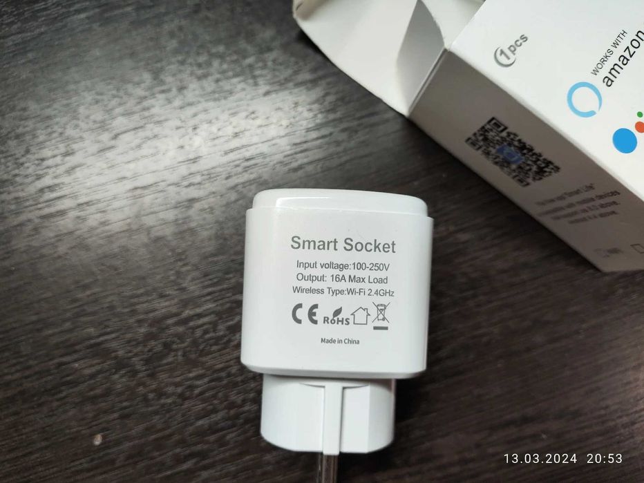 Умная Wi-Fi розетка, счетчик энергии Tuya Smart подключение к телефону