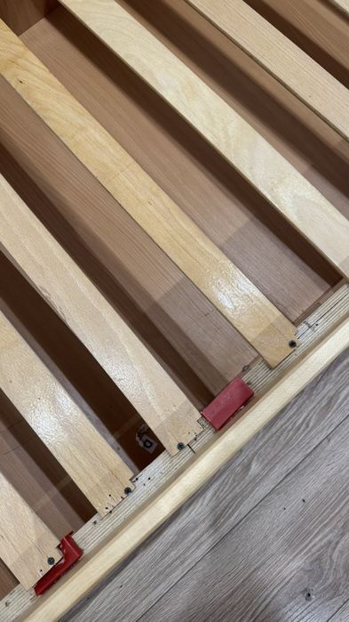 Ліжко дерев'яне кровать НОТА ПЛЮС з ящиками та планкою 80х190 з матрасомсм Бук