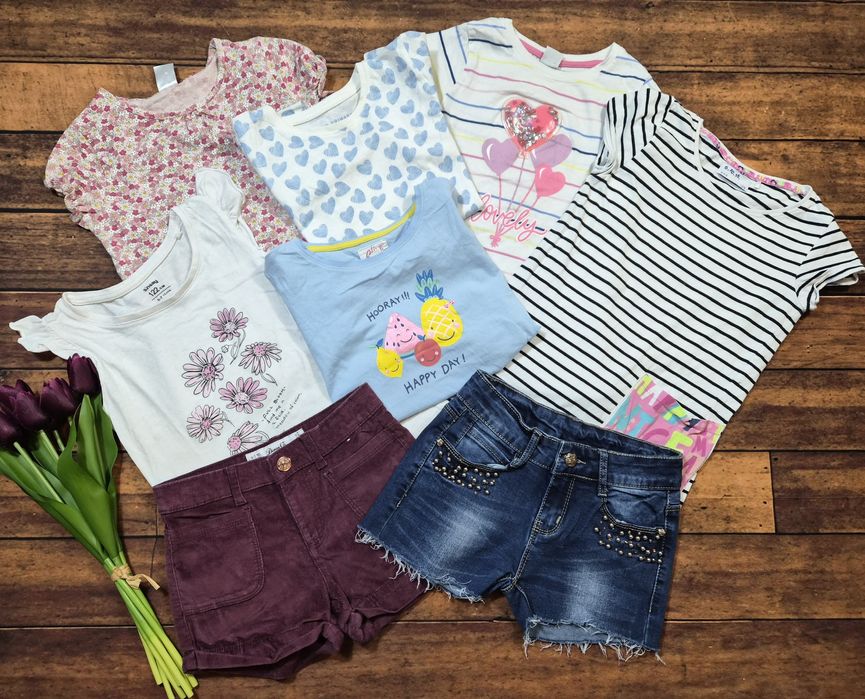 Okazja! Super paka dla dziewczynki! 122-128. Wiosna/lato 70 szt. Tanio