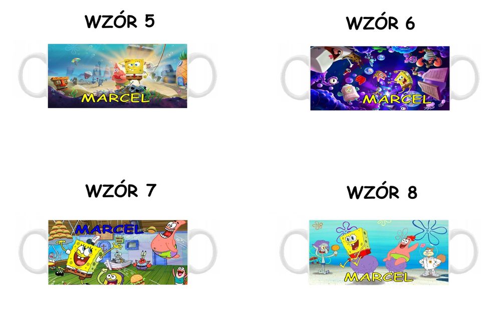 Kubek z nadrukiem Sponge Bob, różne wzory + imię