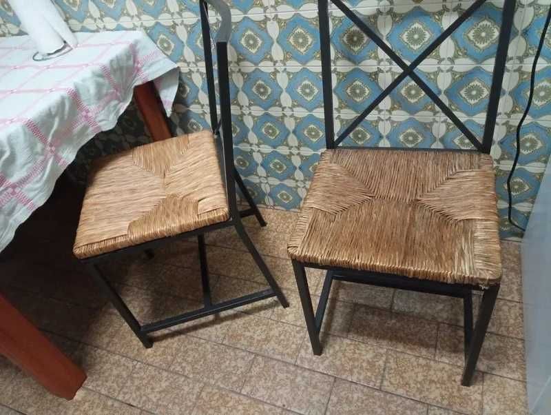 2 cadeiras de Ferro e Palha - Excelente qualidade*