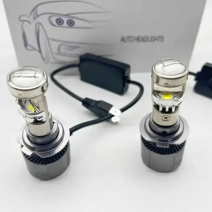 A80 LED  H7 H8 H9 H11 80Вт 12-24v мини линзы міні лінзи. Комплект