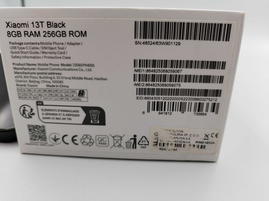 Smartfon Xiaomi 13 T  8/256GB Komplet |PLUS Lombard Kłodzko