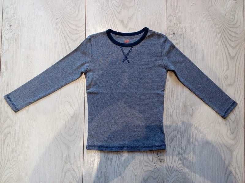 zestaw bawełnianych koszulek z długim rękawem marki H&M roz. 110/116 paski