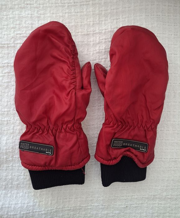 Zimowe dziecięce rękawiczki z jednym palcem czerwone dziewczynka