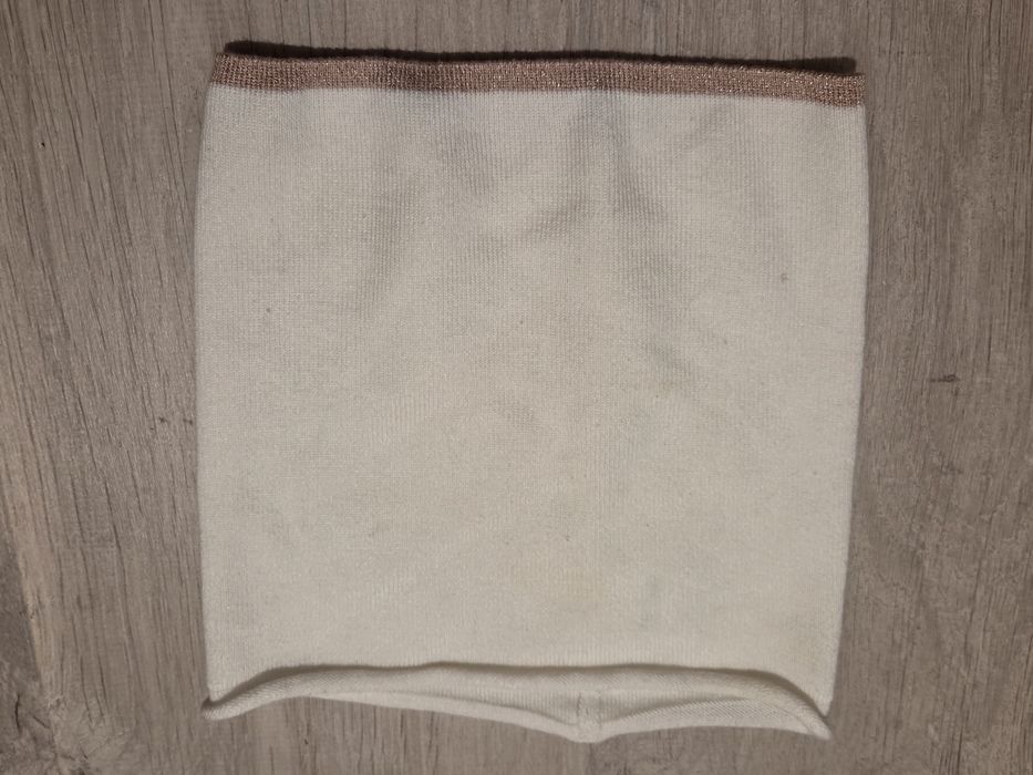Broel Edvige czapka + komin jesień kotek ecru dzianina wiskoza 48-50