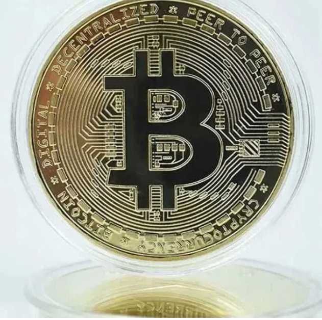 Fizyczny BitCoin BTC kryptowaluta, kolekcjonerski fi 40 +kapsel