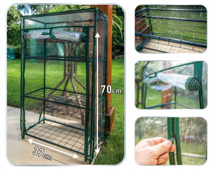 Mini szklarnia balkonowa domowa przezroczysta foliowa