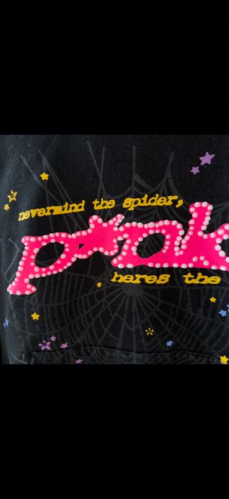 Bluza hoodie spider sp5der punk pink czarna black M