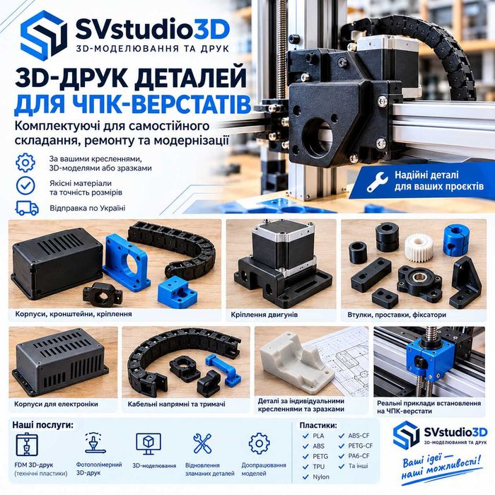 3D-друк деталей для ЧПК-верстатів | Комплектуючі для самостійного складання
