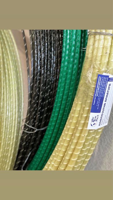 Арматура композитна 4/5/6/7/8/10/12 зелена для теплиць і буддівництва.