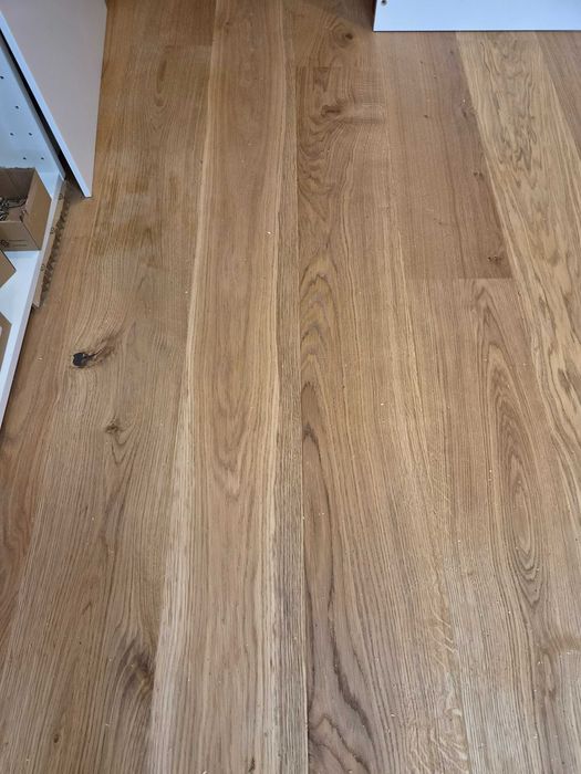 Podloga deski podlogowe dębowe 13x190x2160 - 9,84 m2 -, podkład Barlinek 13 m2,  650 zł za całość, 67 zł m2.