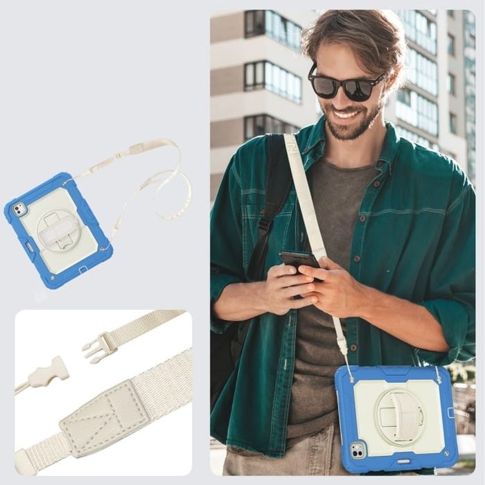 Etui do iPad Pro 11"/iPad Air4/5 z Paskiem na Ramie Niebieskie