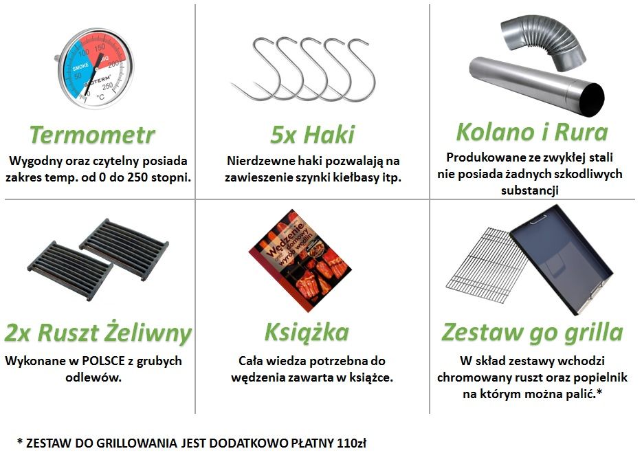 Wędzarnia ogrodowa metalowa 55x55cm 175cm