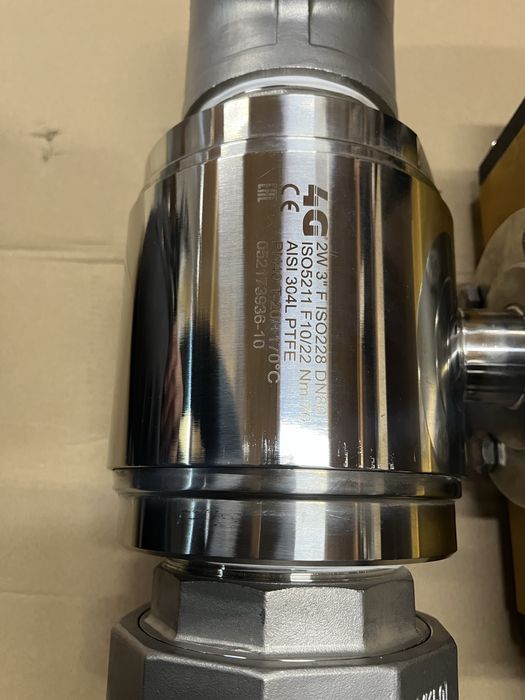 Zawór kulowy 4G 2-drogowy AISI 304 + siłownik pneumatyczny Sirca AP54