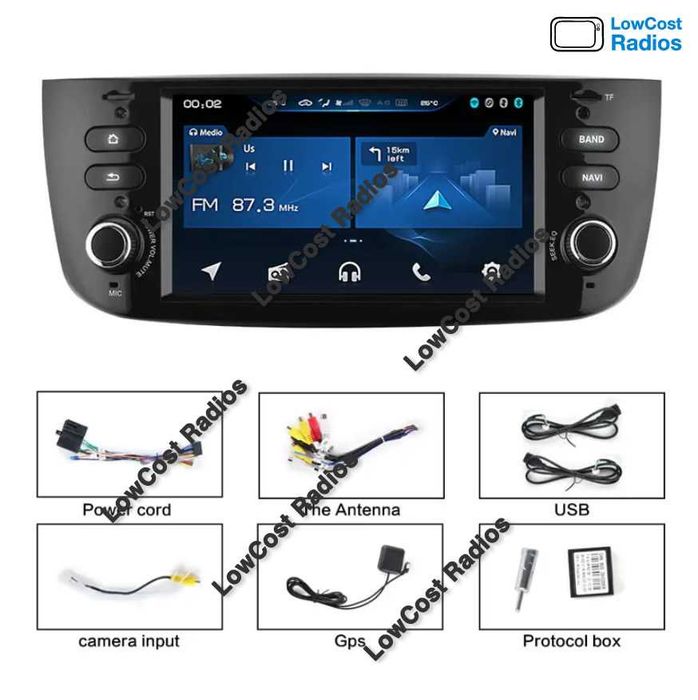 Auto Rádio 9' FIAT PUNTO E LINEA 2005 a 2015 | GPS ANDROID 15 BT USB | CARPLAY • ANDROID AUTO
