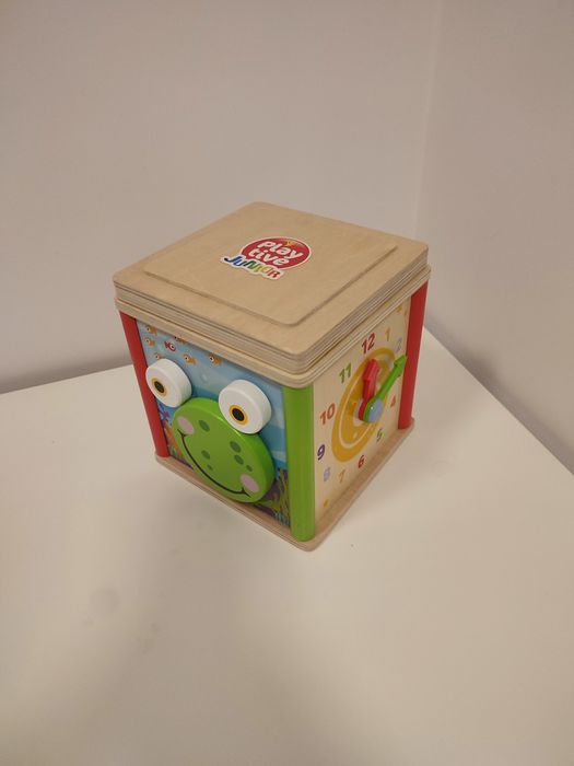 Zabawka dla dzieci drewniana Kostka edukacyjna 5w1