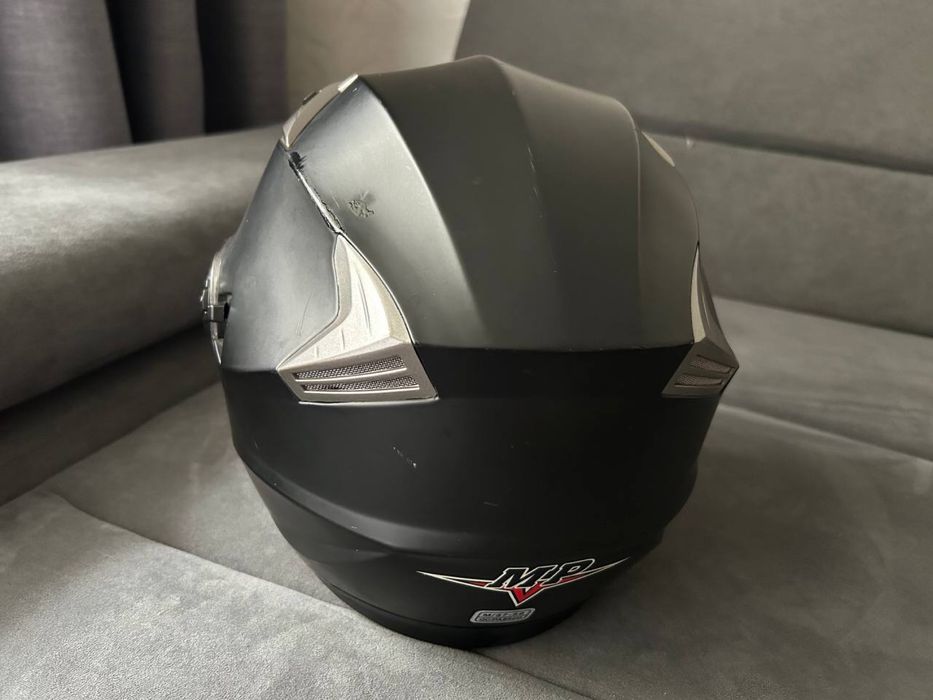 Мото шолом полуліцевік MP чорний